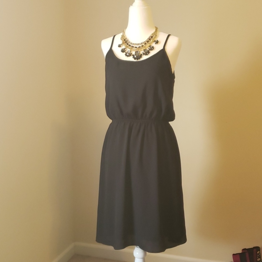Studio Y Black Dress Strappy Back Size M *EUC*